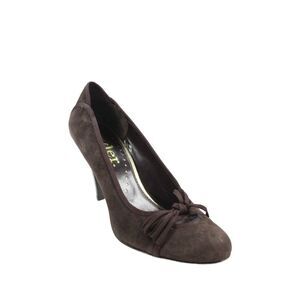 Richard Tyler Womens Suede Bow Slide On Classic Pumps Brown Size 9